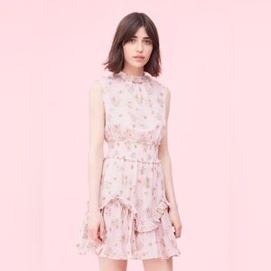 Rebecca Taylor Leander Floral Metallic Dress Size 12 NWT